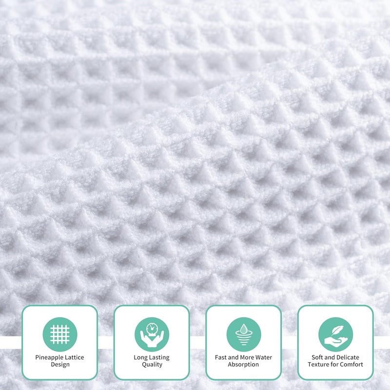 MICROFI New Microfiber Waffle Bath Towels, 3 Pieces, Oversized, Soft, Absorbent, Fast Drying, Lint Free, Includes Bath, Face and Hand Towels - Image 2